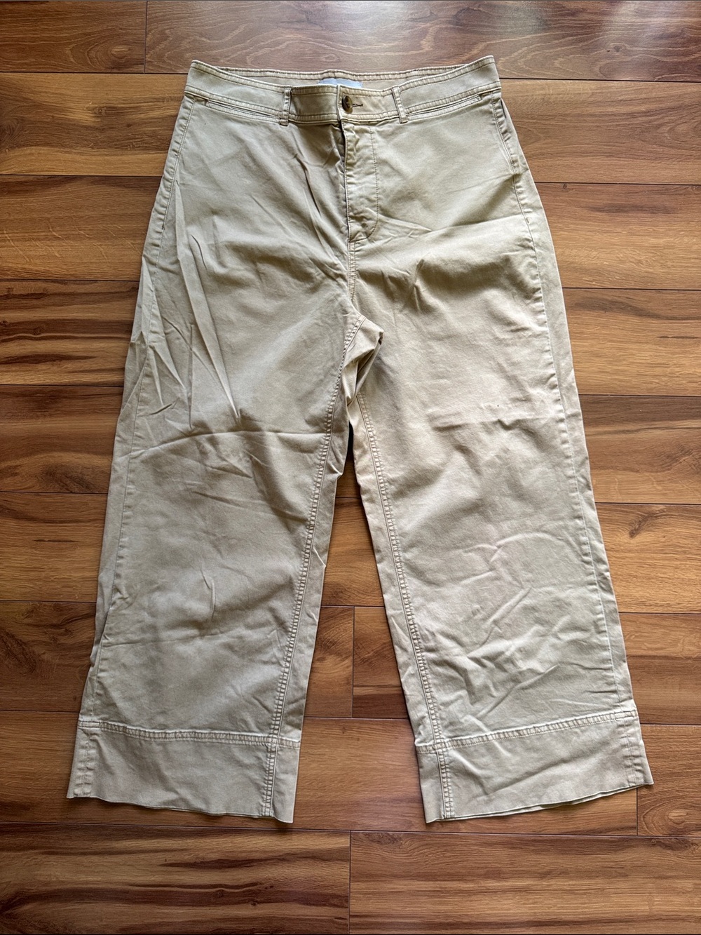 Everlane Caramel Flat Front Crop Pants 12 - Picture 2 of 5